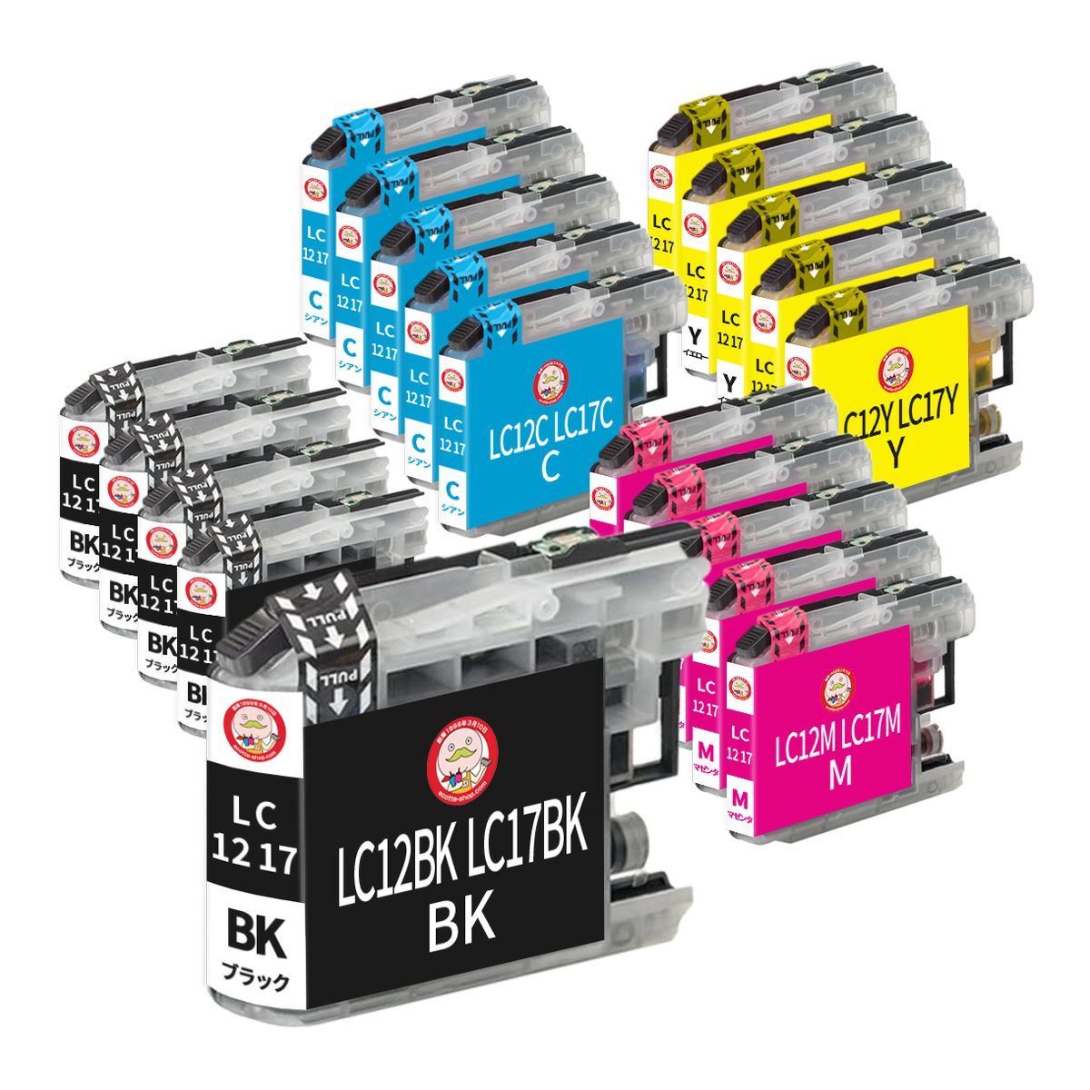 LC12-4PK LC17-4PK BR社 互換インクカートリッジ 4色×5組 合計20個 DCP-J940N DCP-J740N DCP-J540N MFC-J840N MFC-J960DN LC12 LC17 DCP-J940N-W MFC-J710D MFC