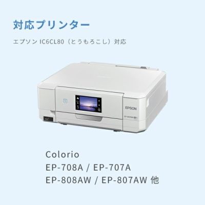 対応プリンターは、Colorio EP-976A3、Colorio EP-806A、Colorio EP-776Aです。