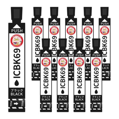 Ic4cl69 Ic69 砂時計 互換インク 染料ブラック10個 Epson エプソン Px 045a Px 105 Px 505f他対応 詰め替えインクのエコッテ