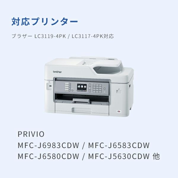 対応プリンターは、PRIVIO MFC-J5630CDW、PRIVIO MFC-J6580CDW、PRIVIO MFC-J6583CDWです。
