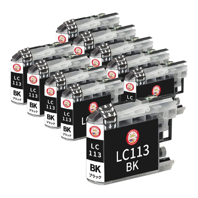 LC113-4PK brother [ブラザー] 互換インク  顔料ブラック10個
