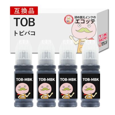 TOB トビバコ EPSON(エプソン) 互換インクボトル 顔料マットブラック 4個 EW-M973A3T EW-M873TR EW-M873T EPSON エプソンインク トビバコインク インク エコタン