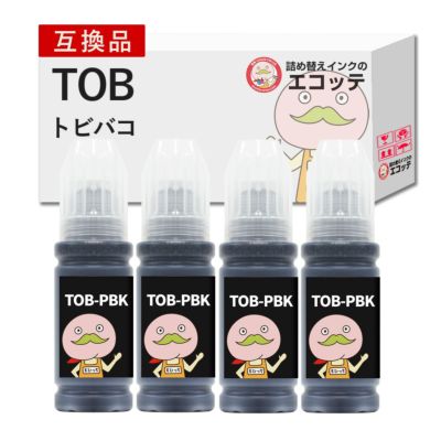 TOB トビバコ EPSON(エプソン) 互換インクボトル 染料 フォトブラック 4個 EW-M973A3T EW-M873TR EW-M873T  EPSON エプソンインク トビバコインク インク エコタ