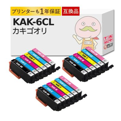 KAK-6CL カキゴオリ EPSON(エプソン) 互換インクカートリッジ 染料 6色×3組 合計18個パック EP-717A EP-817A